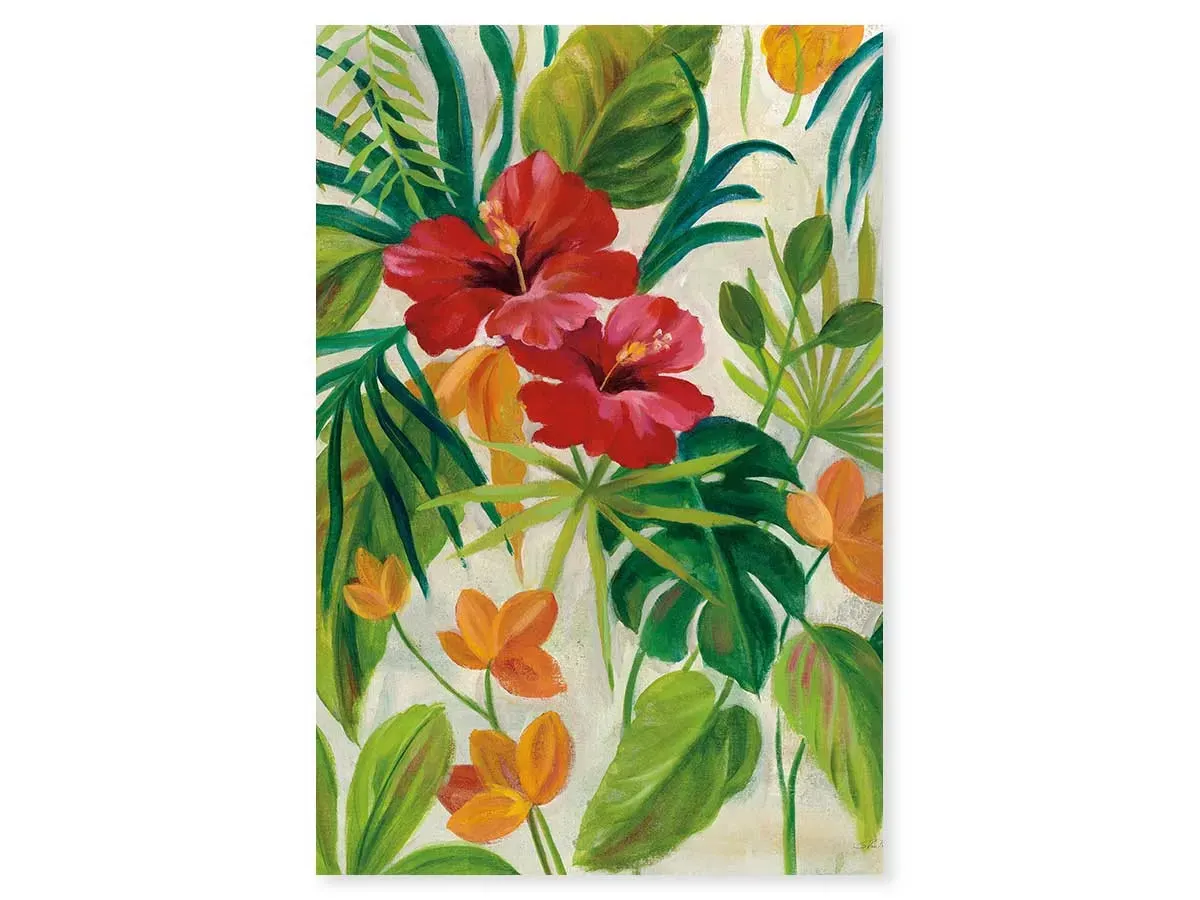 Tableau jardin tropical imprimé sur toile 80x120 cm