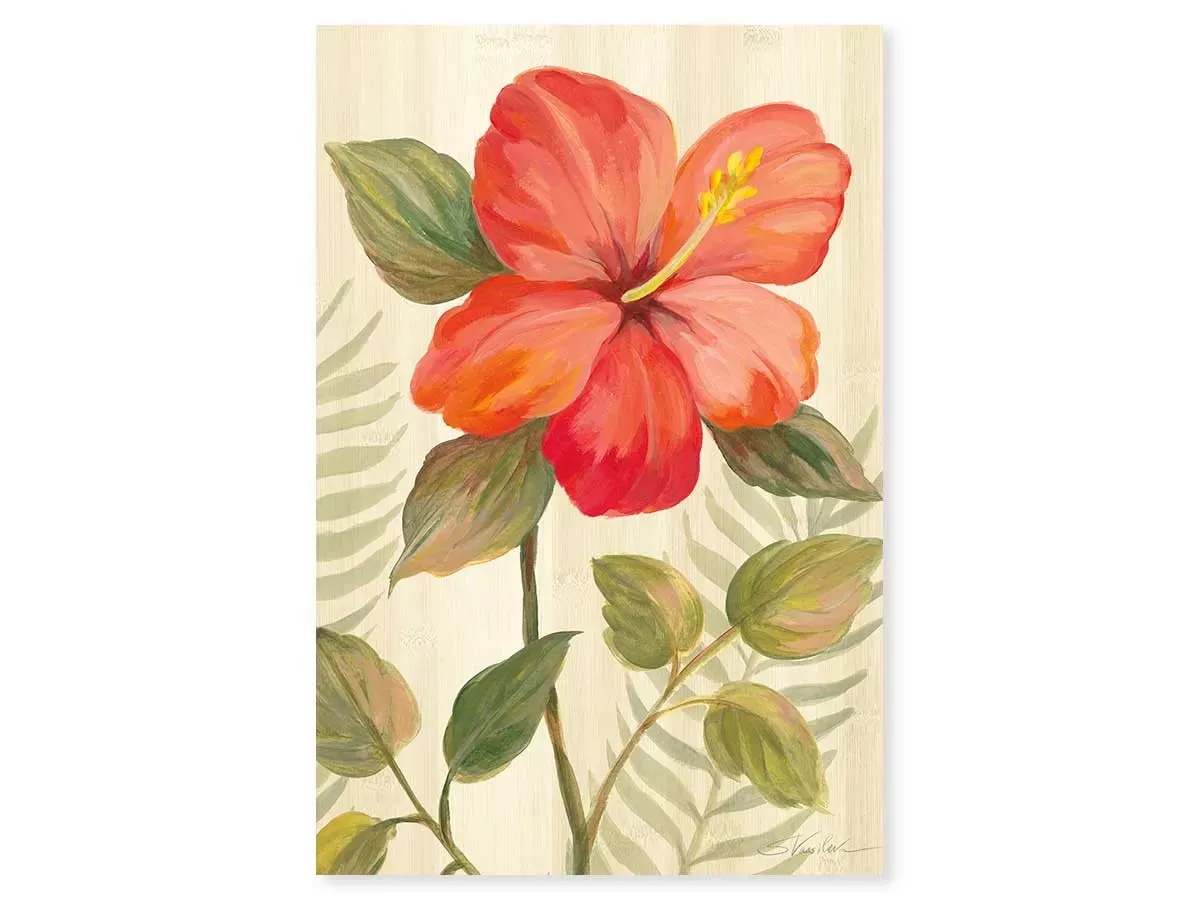 Tableau diamant d'hibiscus imprimé sur toile 60x90 cm