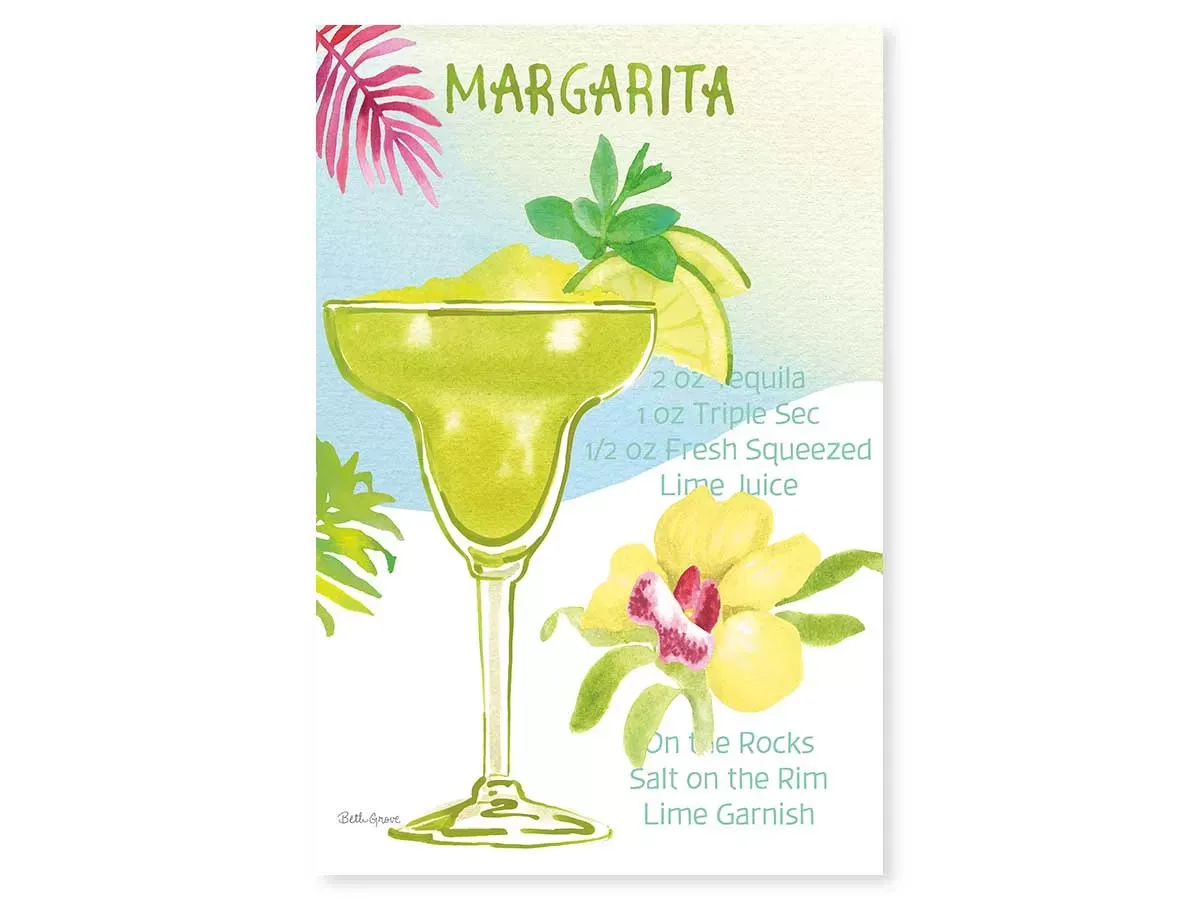 Tableau margarita en aquarelle imprimé sur toile 30x45 cm