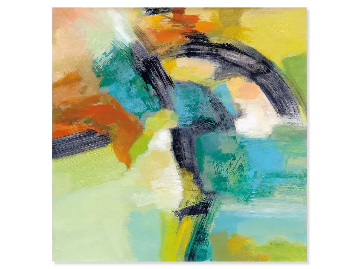 Tableau arc en ciel sur l'asphalte imprimé sur toile 80x80 cm