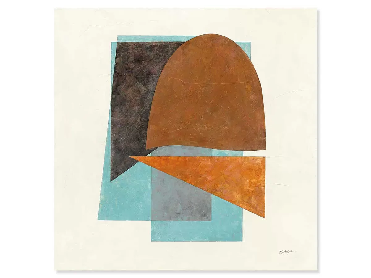 Tableau Quintet turquoise imprimé sur toile 80x80 cm