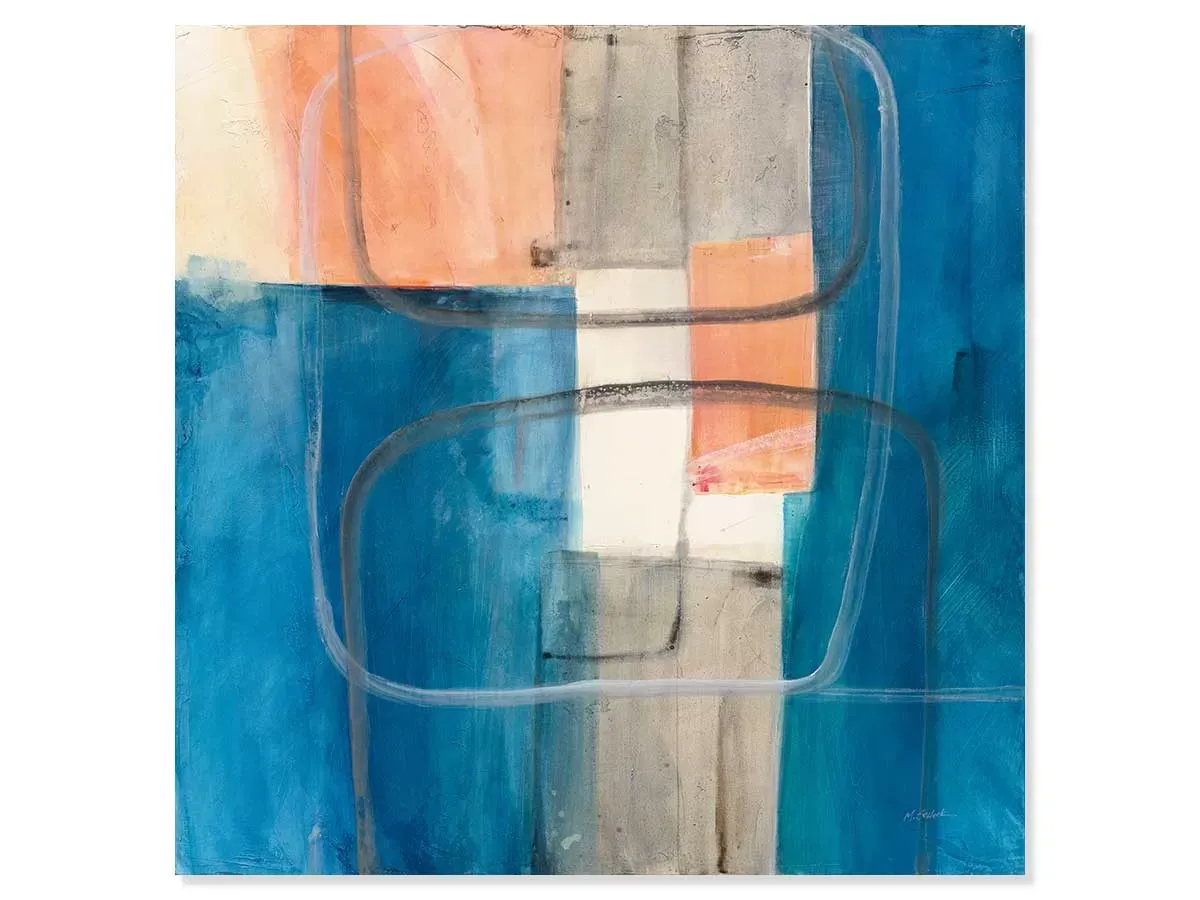 Tableau passage bleue imprimé sur toile 80x80 cm