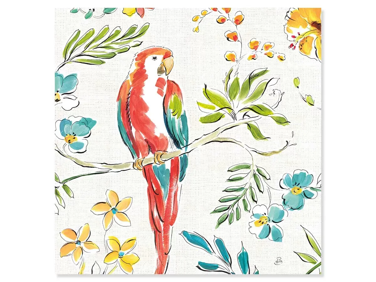 Tableau hibiscus, orchidée et cie imprimé sur toile 80x80 cm