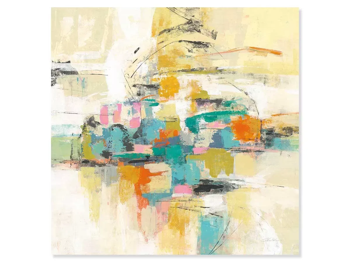 Tableau peinture sur soie imprimé sur toile 80x80 cm