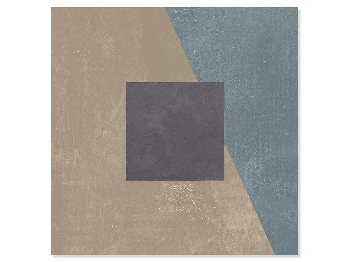 Tableau soie bleue sarcelle imprimé sur toile 80x80 cm