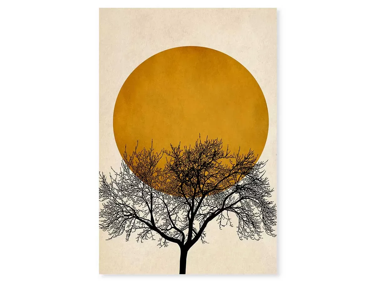 Tableau dessin arbre et sérénité imprimé sur toile 60x90 cm