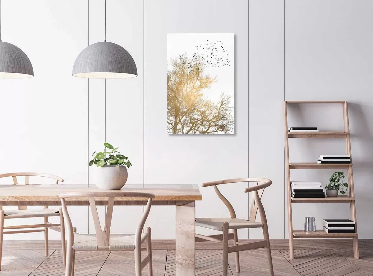 Tableau dessin ciel d'or imprimé sur toile 60x90 cm