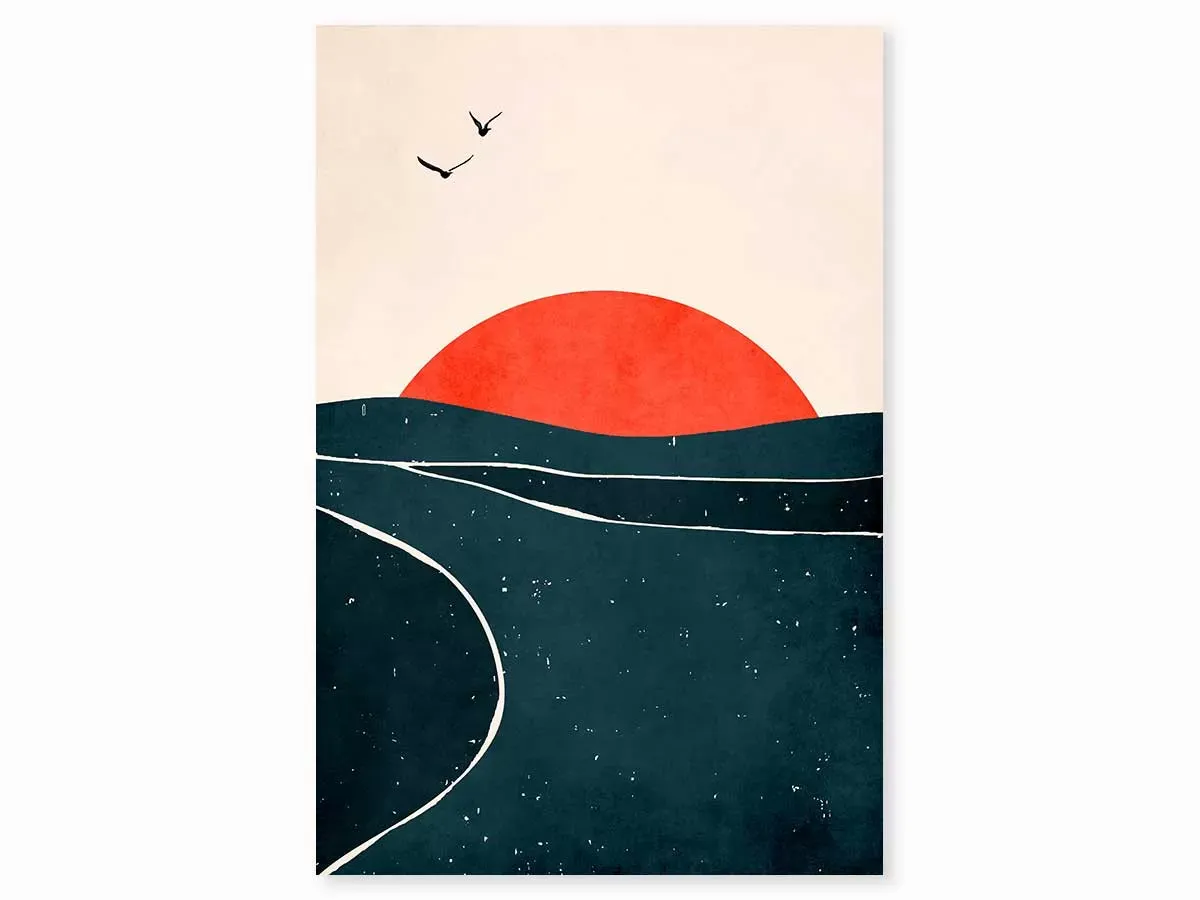 Tableau déco Brise au sunset imprimé sur toile 40x60 cm