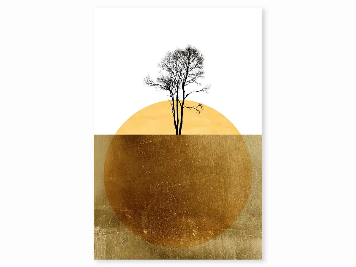 Tableau abstrait golden ocean imprimé sur toile 60x90 cm