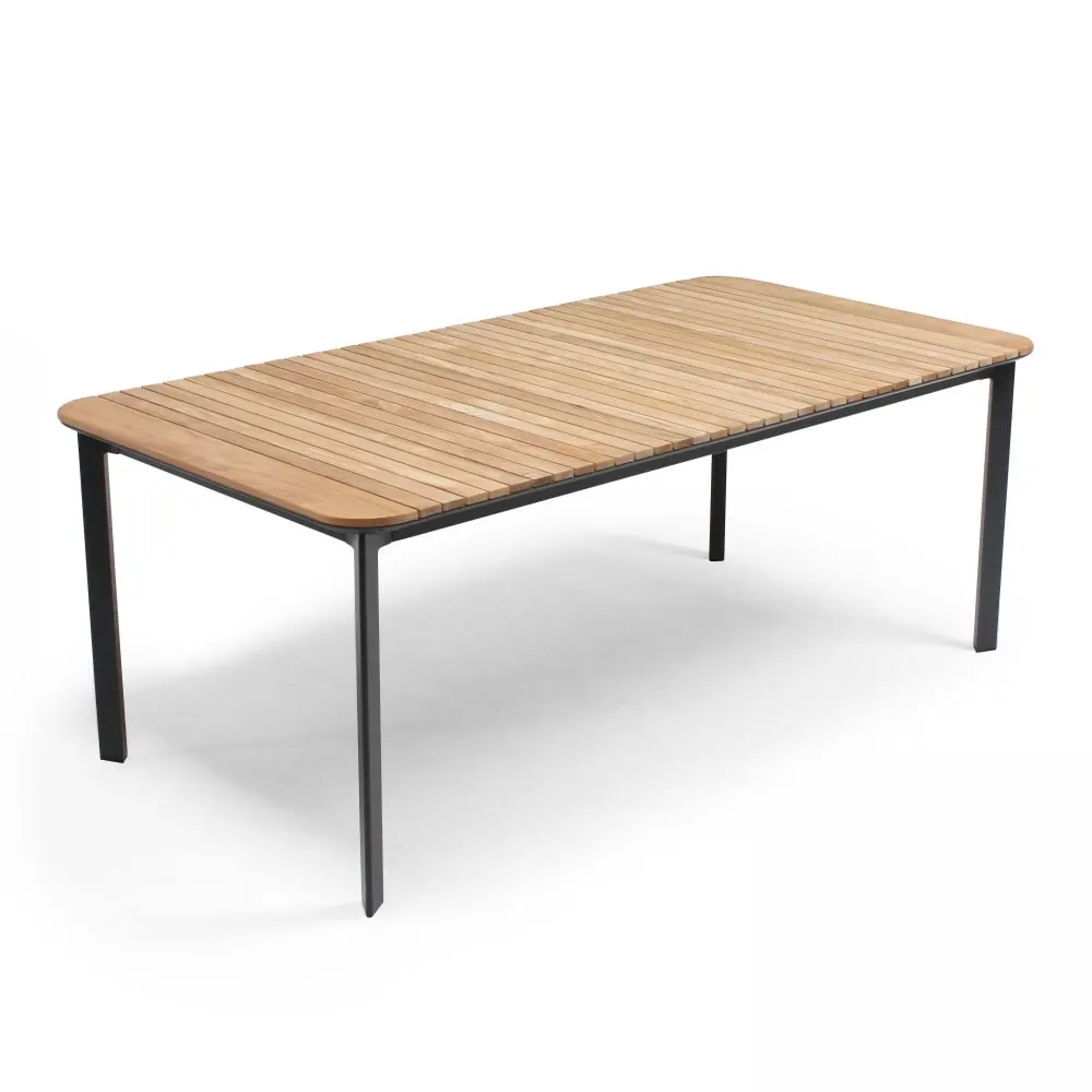 Table de terrasse en aluminium et teck