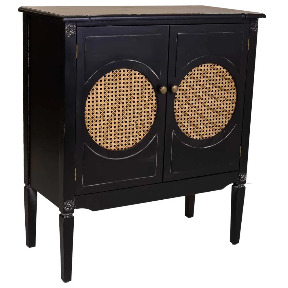 Console en bois noir 80x38x90h