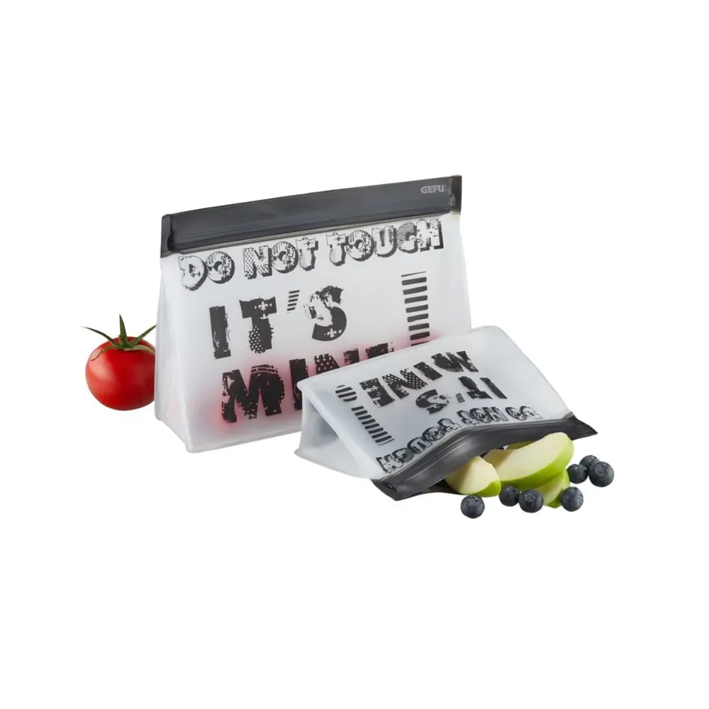 Set de sachets pour snack, 2 pièces en plastique noir