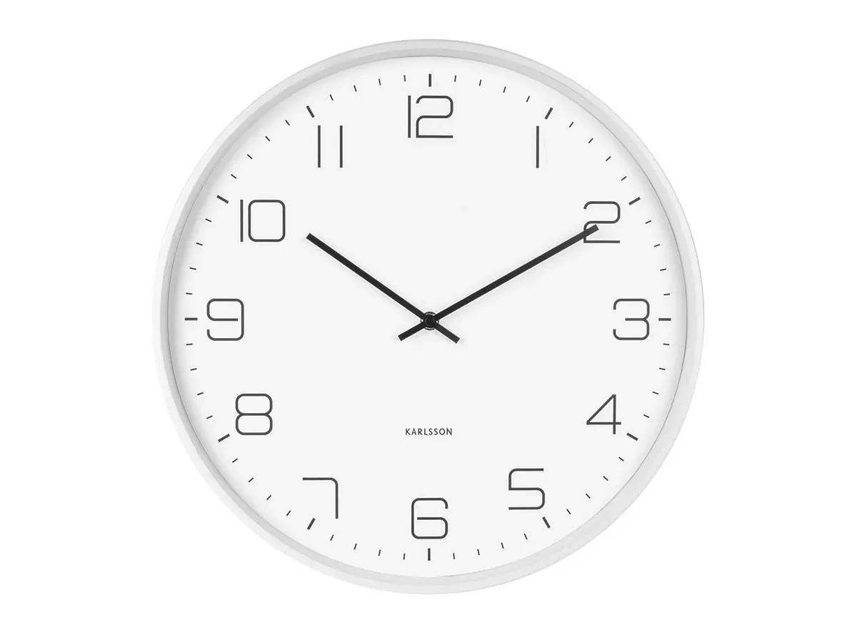 Horloge murale en acier blanc