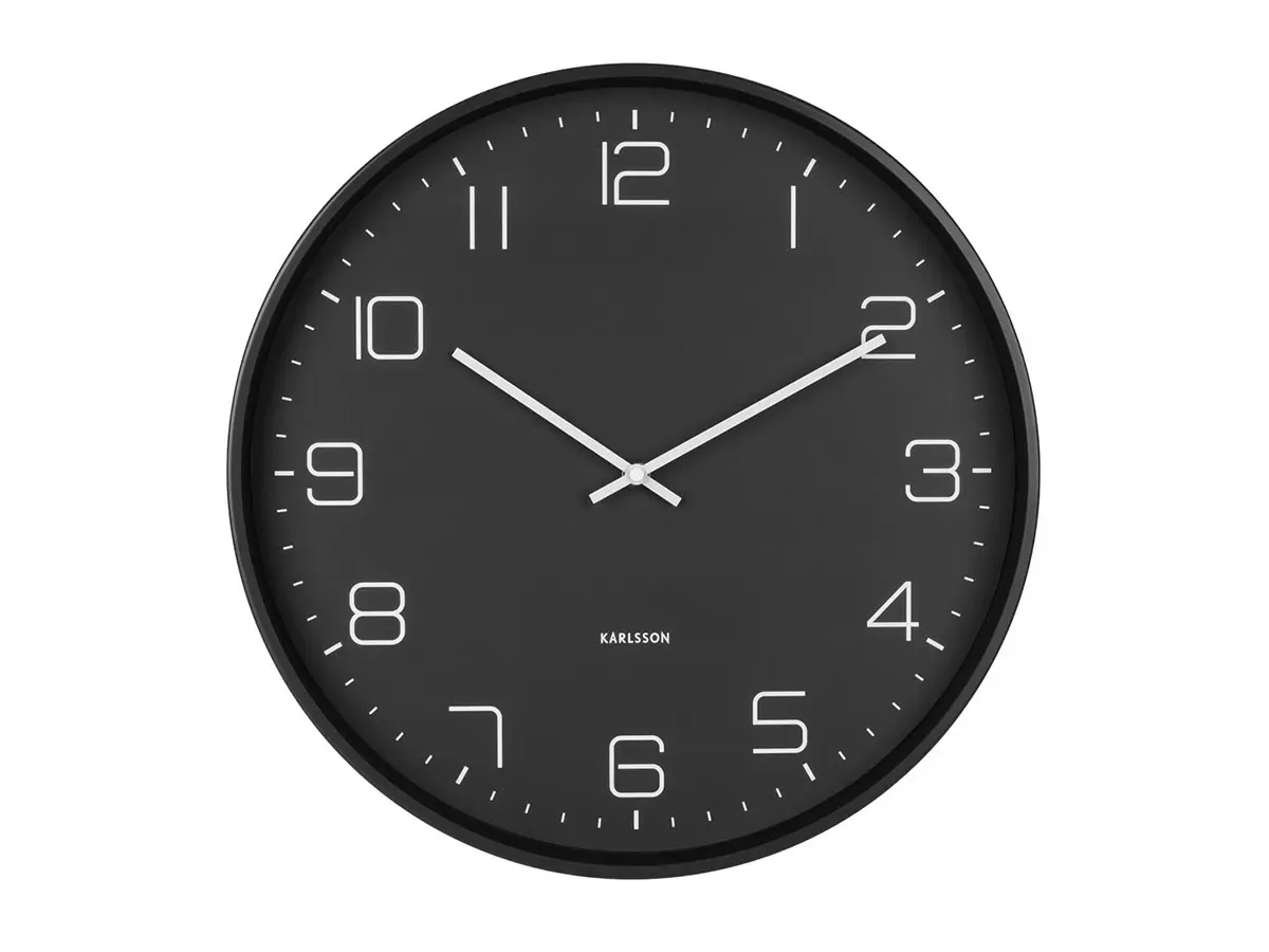 Horloge murale en acier noir