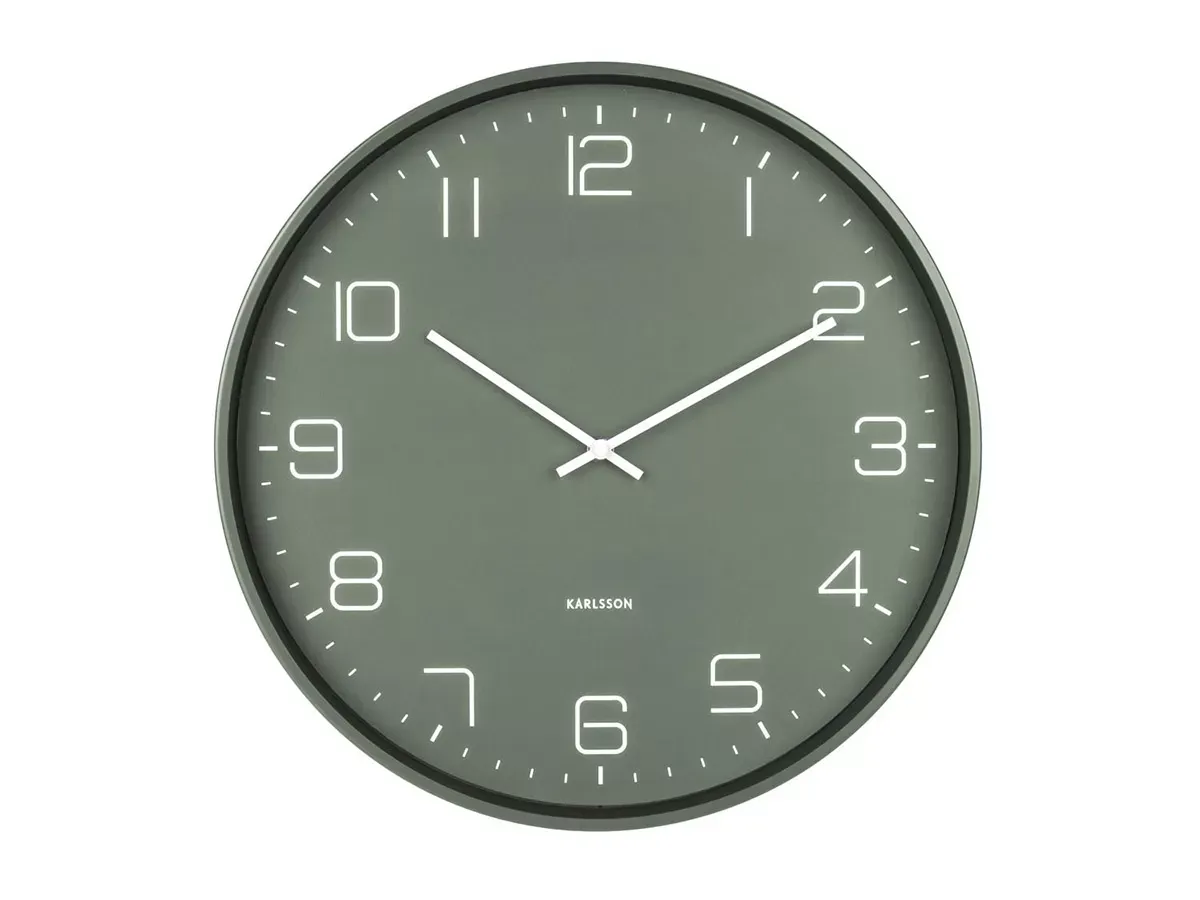 Horloge murale en acier vert