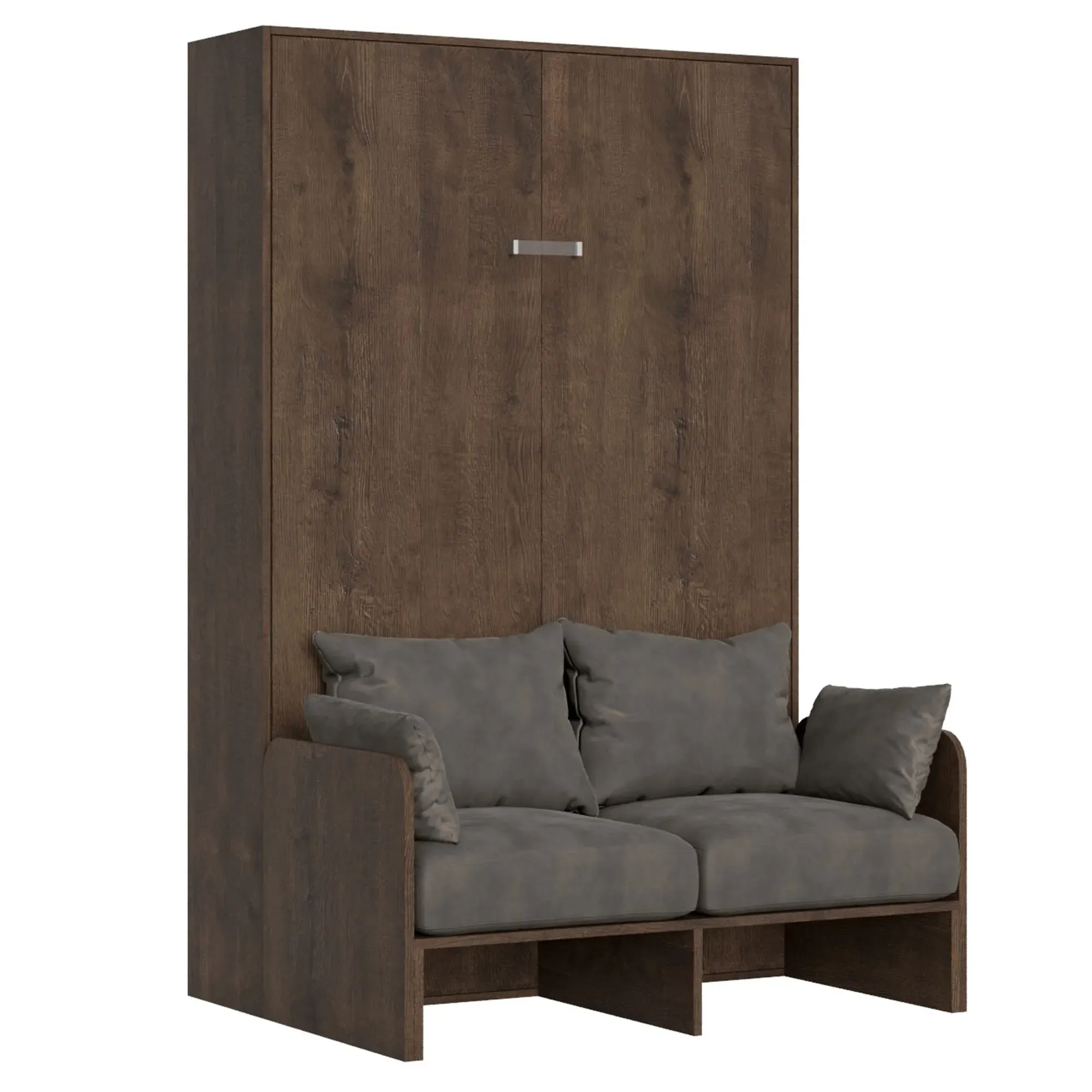 Lit escamotable vertical 140 effet bois noyer