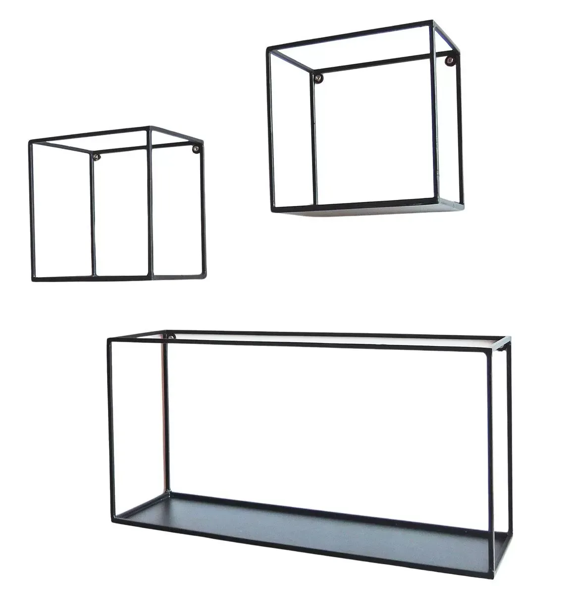 Etagère murale en métal noir (lot de 3)