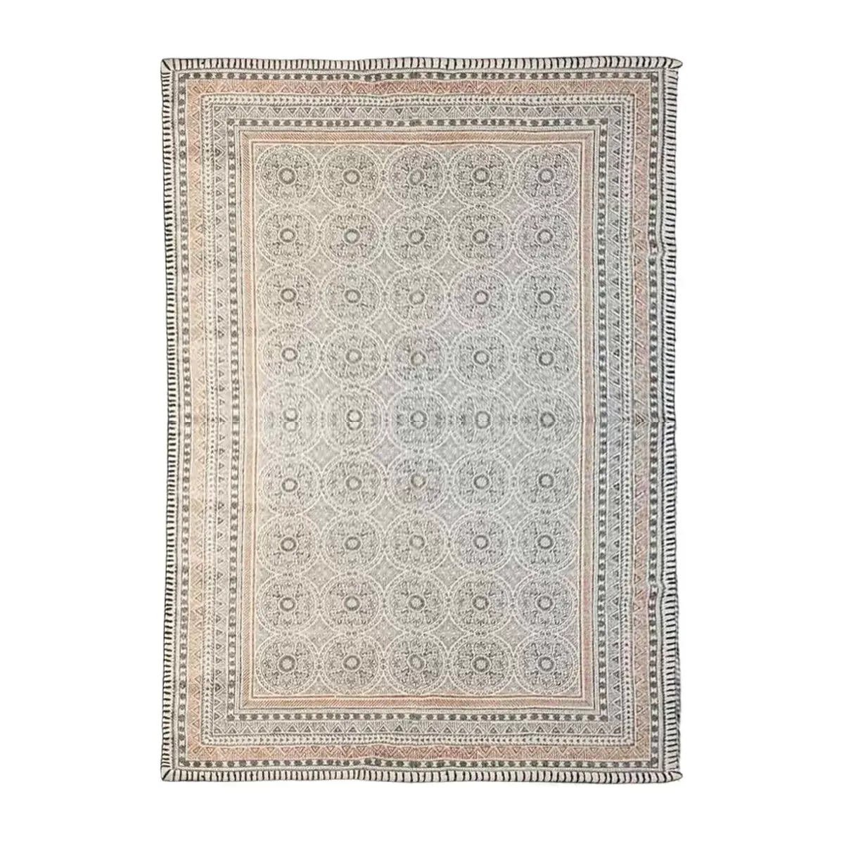 Tapis en coton tissé main à motifs