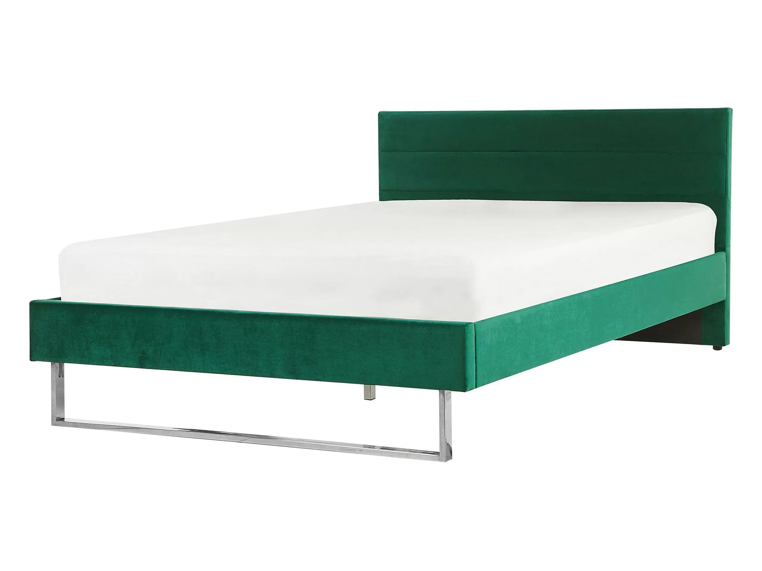 Lit double en tissu vert 140x200
