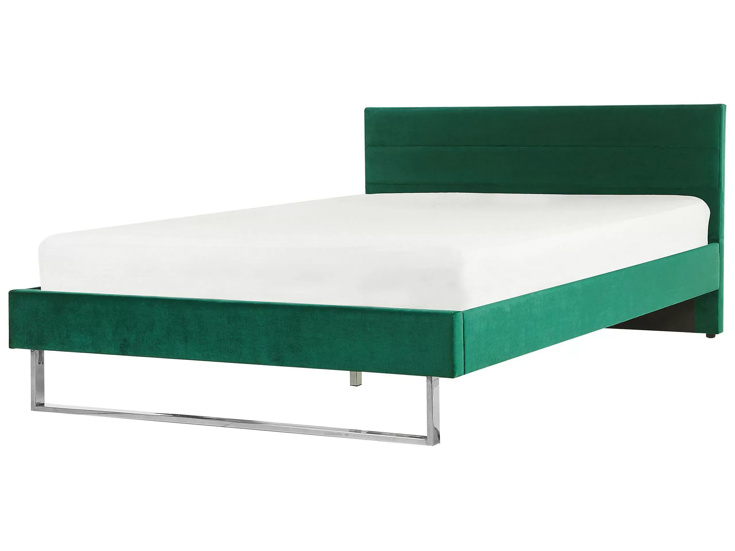 Lit double en tissu vert 180x200