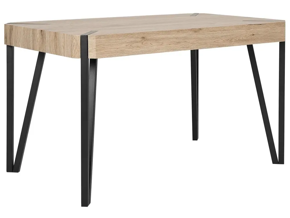 Table de repas marron clair 130 cm 80 cm