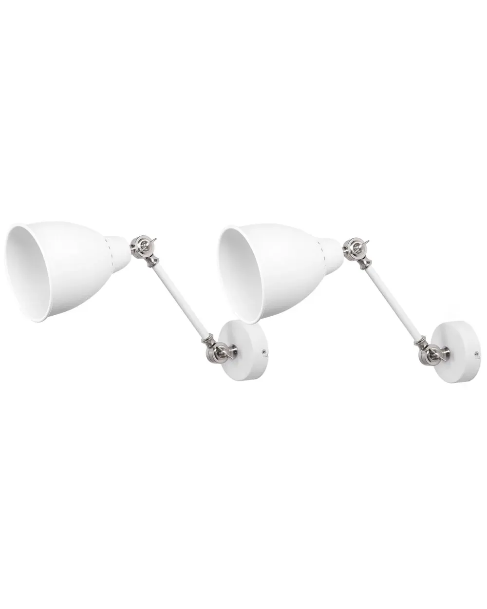 Lot de 2 lampes murales réglable métal blanc