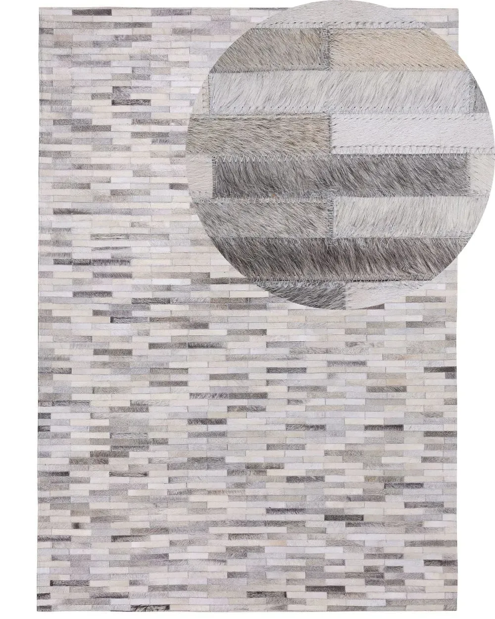 Tapis en cuir véritable gris 230x160cm