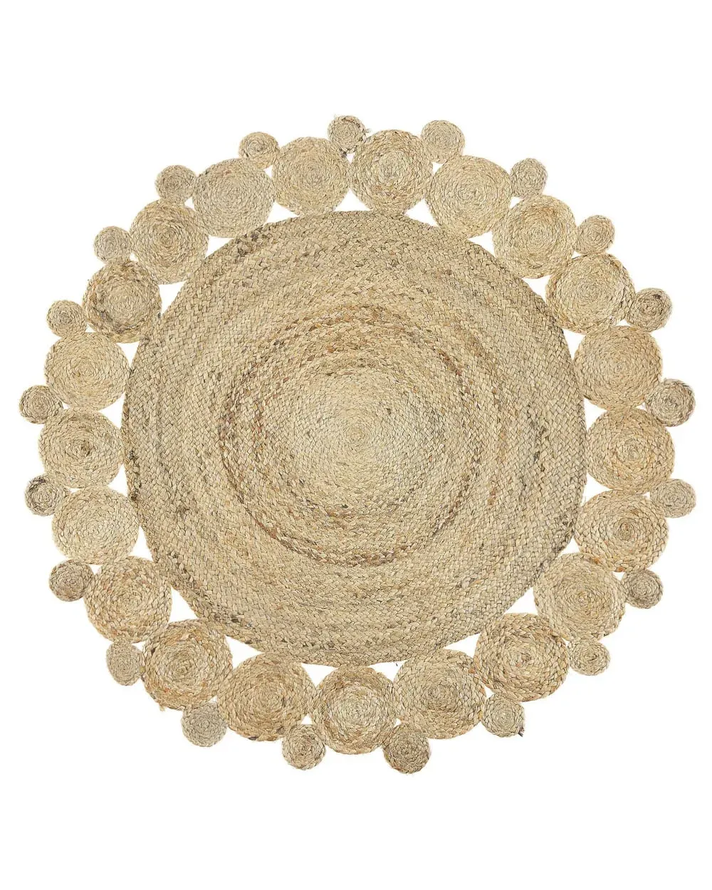 Tapis en tissu beige 120x120cm