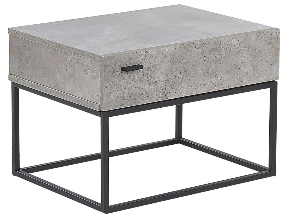 Table de nuit à 1 tiroir gris clair