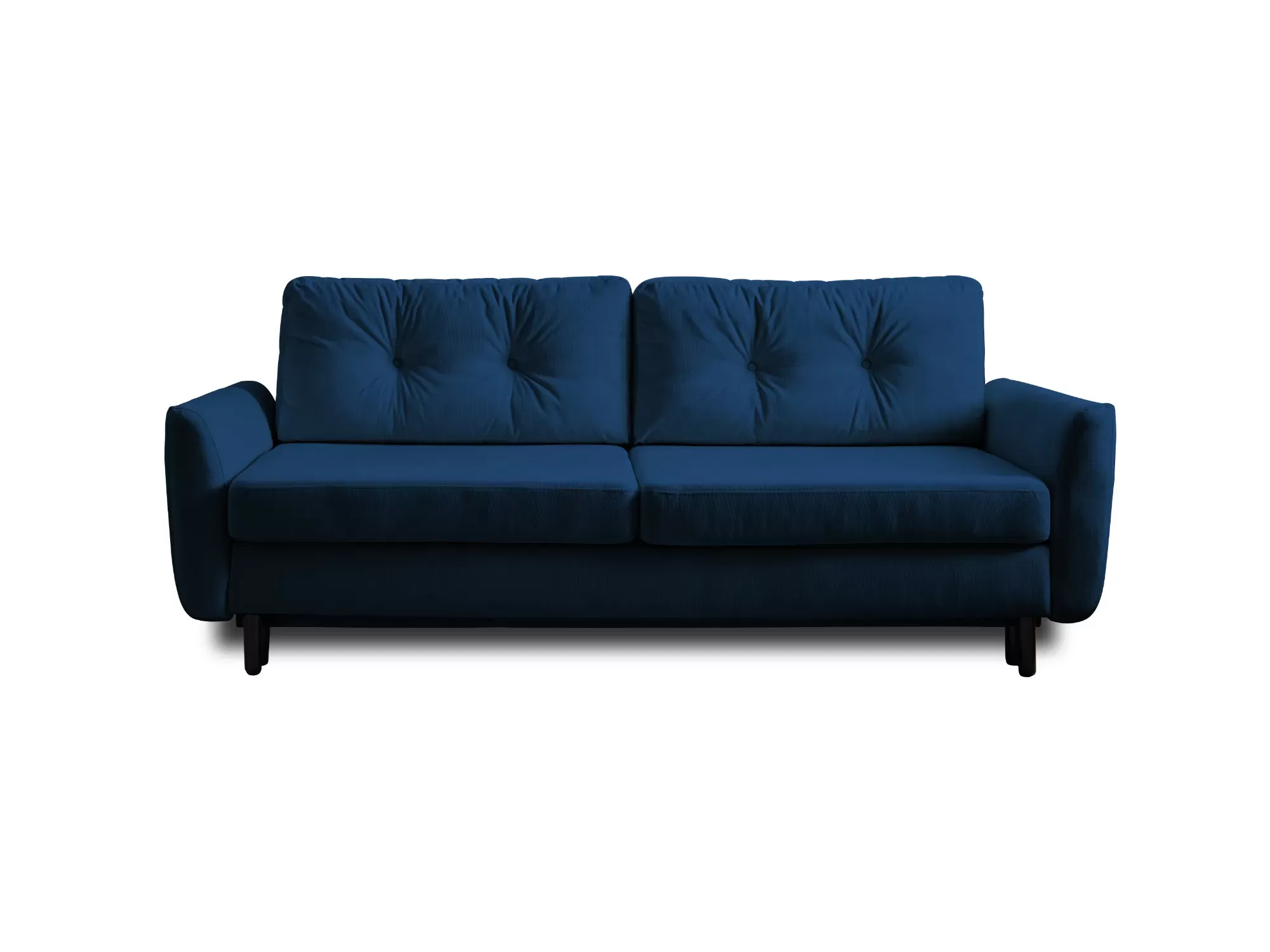 Canapé droit convertible 3 places en velours bleu nuit