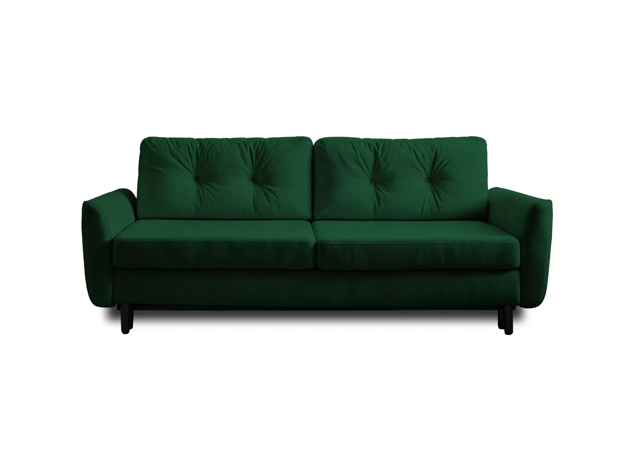 Canapé droit convertible 3 places en velours vert