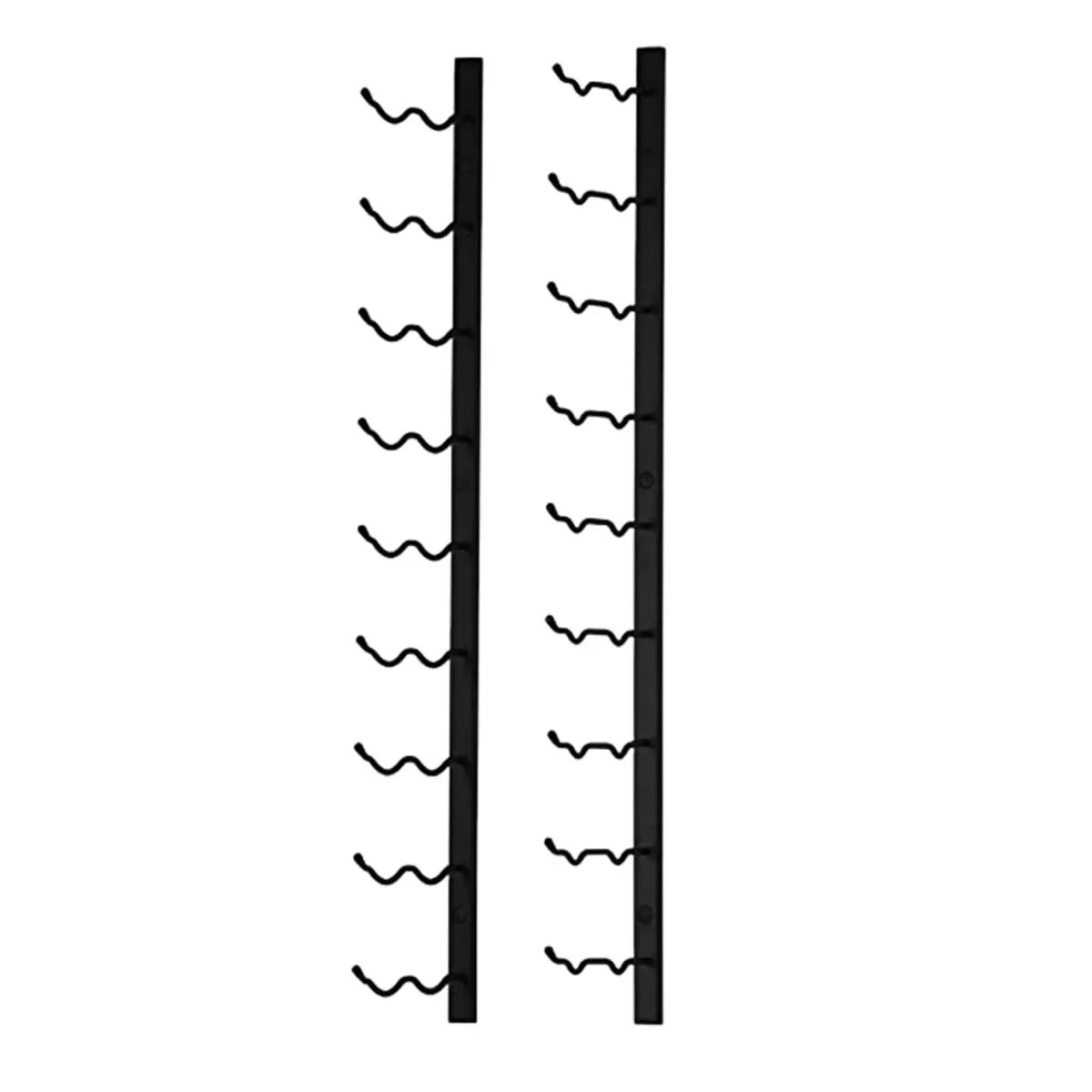 Porte-bouteilles mural pour 18 bouteilles en métal noir