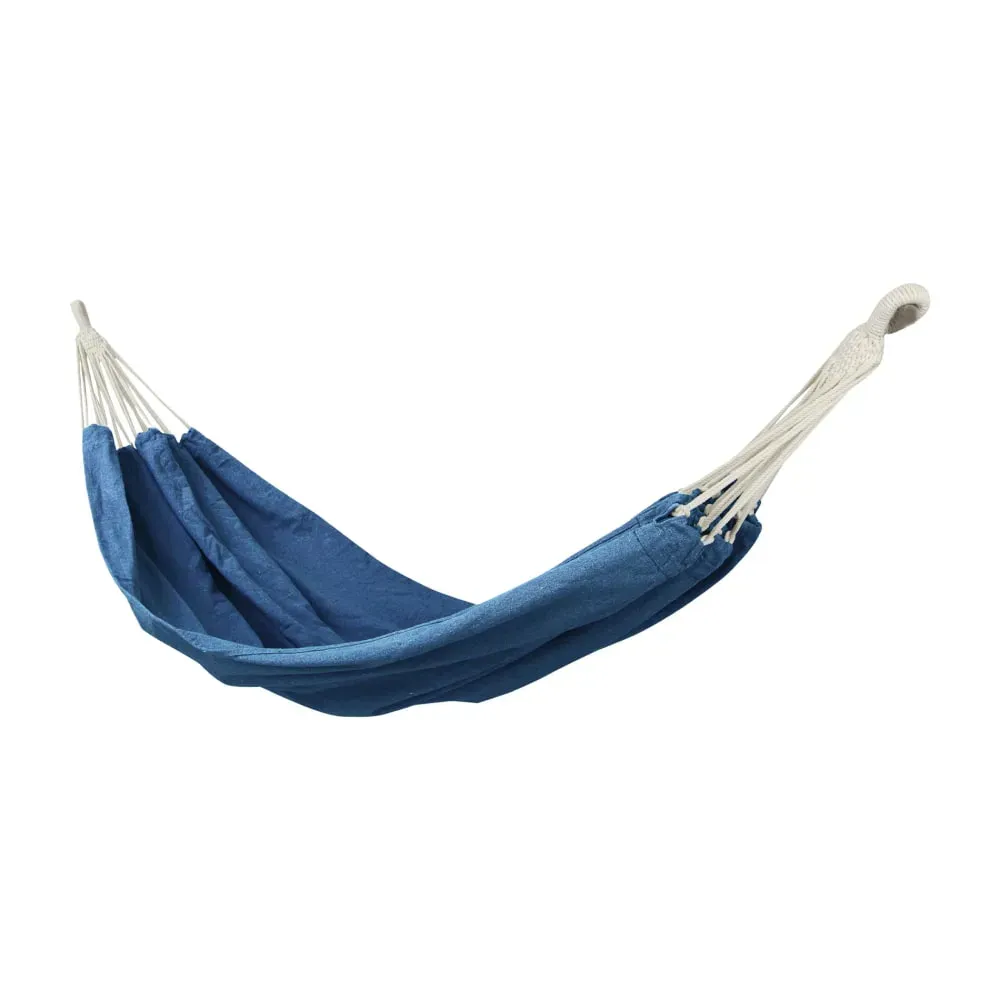 Hamac de jardin et camping capacité 200 kg en polyester bleu