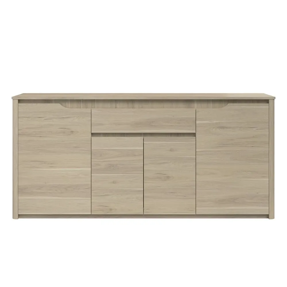 Buffet 4 Portes 1 Tiroir L185 cm - Décor Chêne