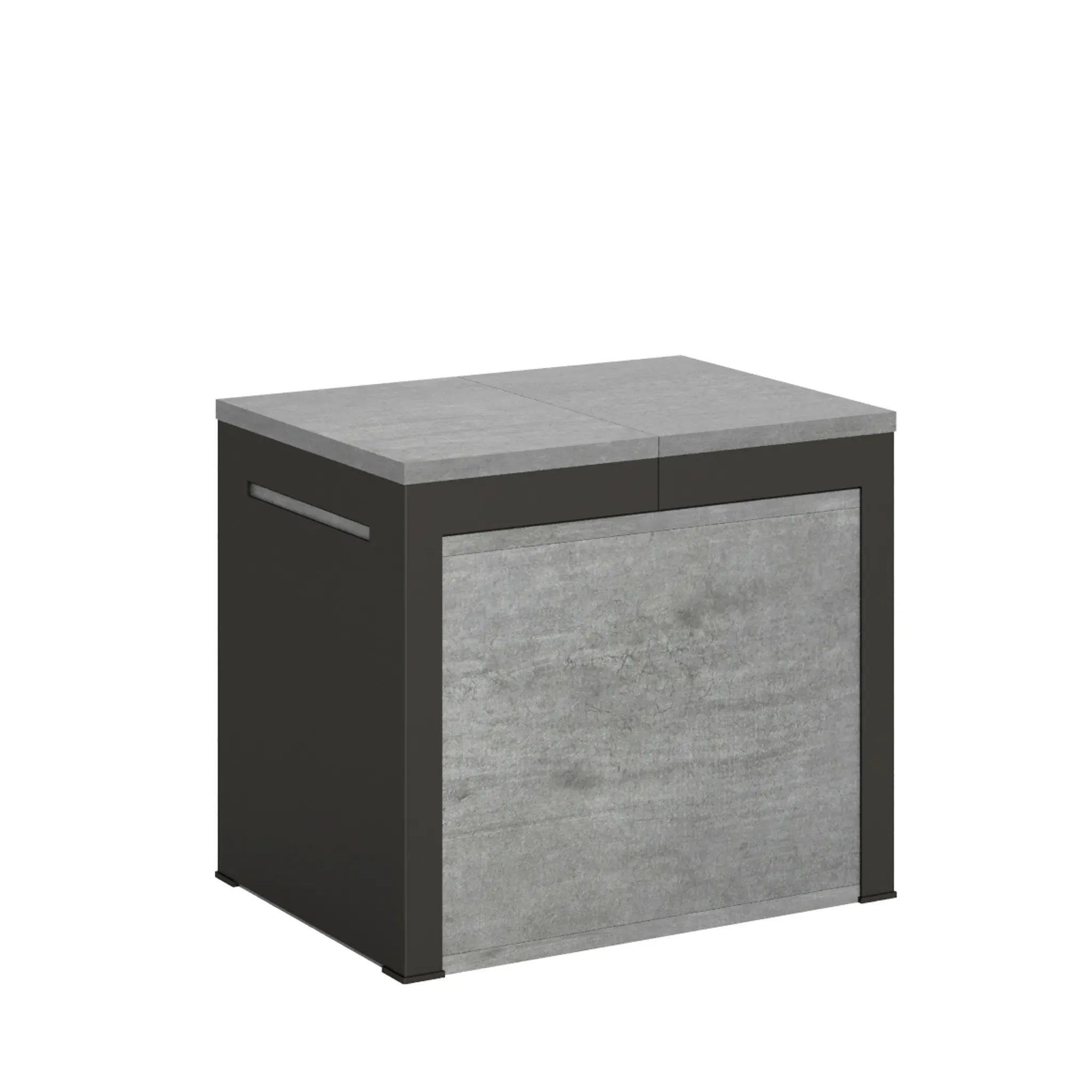 Banc extensible 55x40/305 effet bois gris béton rallonges internes