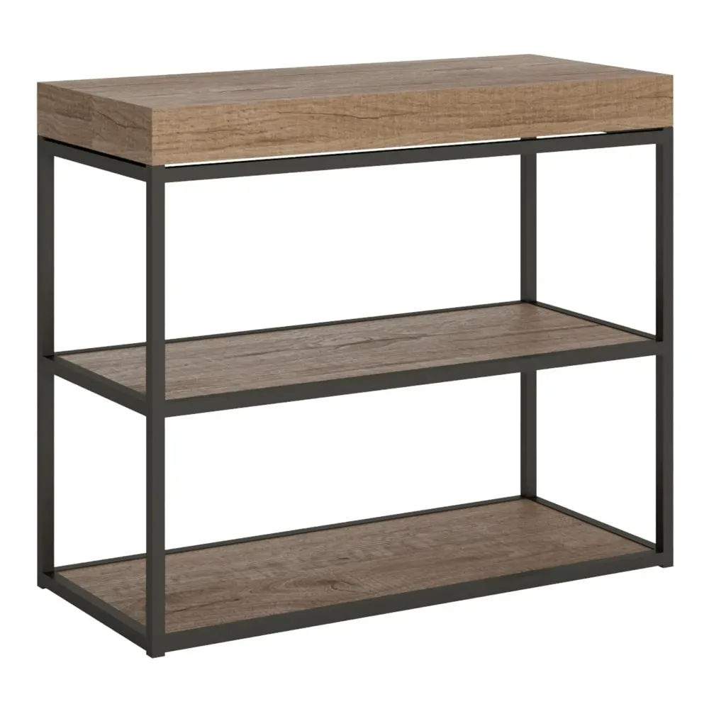 Console extensible 90x40/196 cm effet bois chêne nature