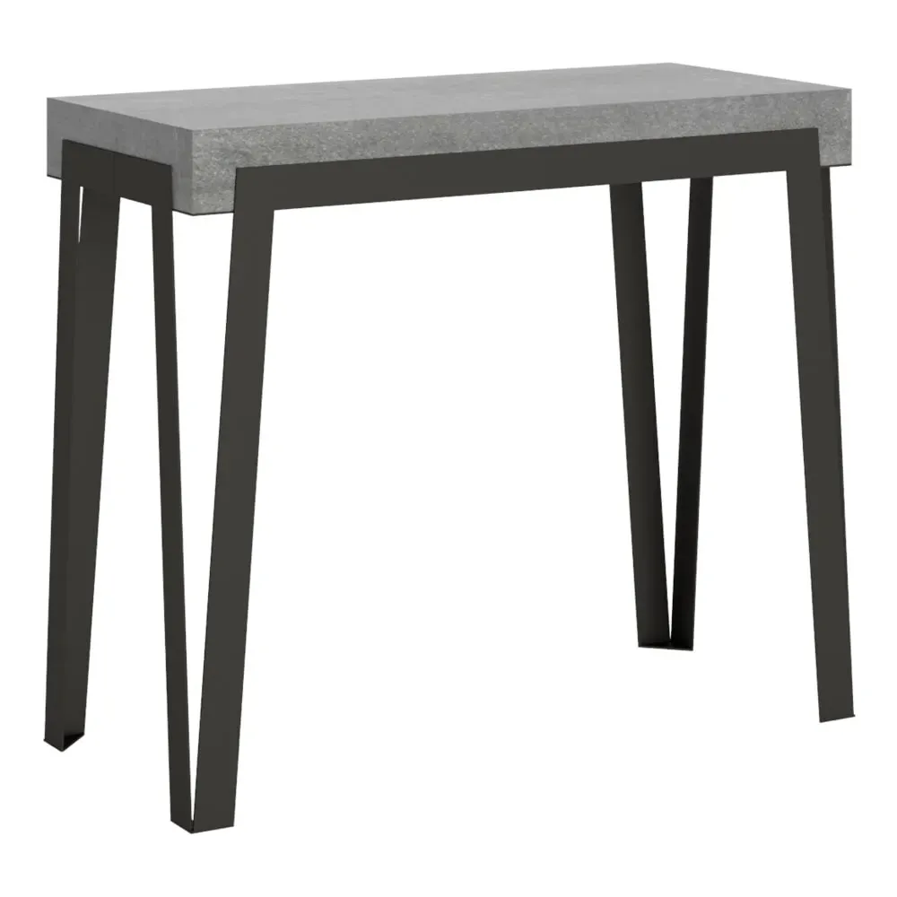 Console extensible effet béton gris 90x40/300 cm