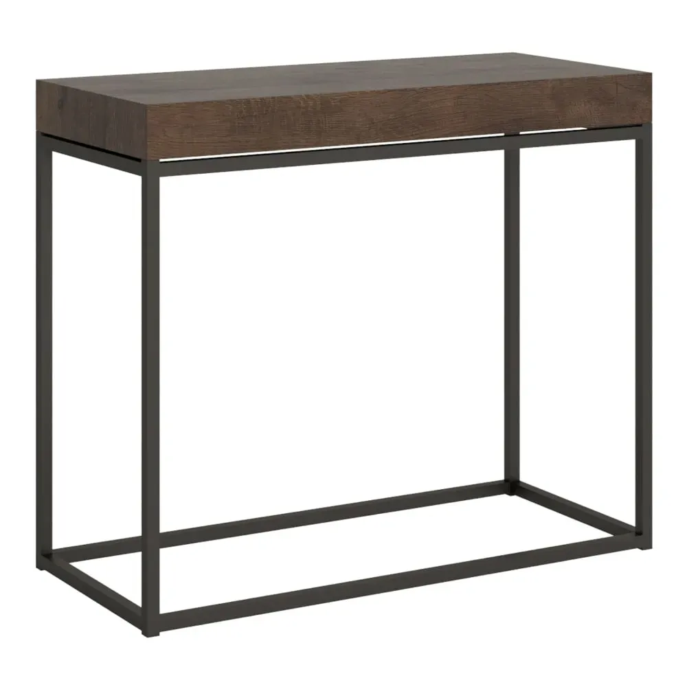 Console extensible 90x40/300 cm effet bois noyer