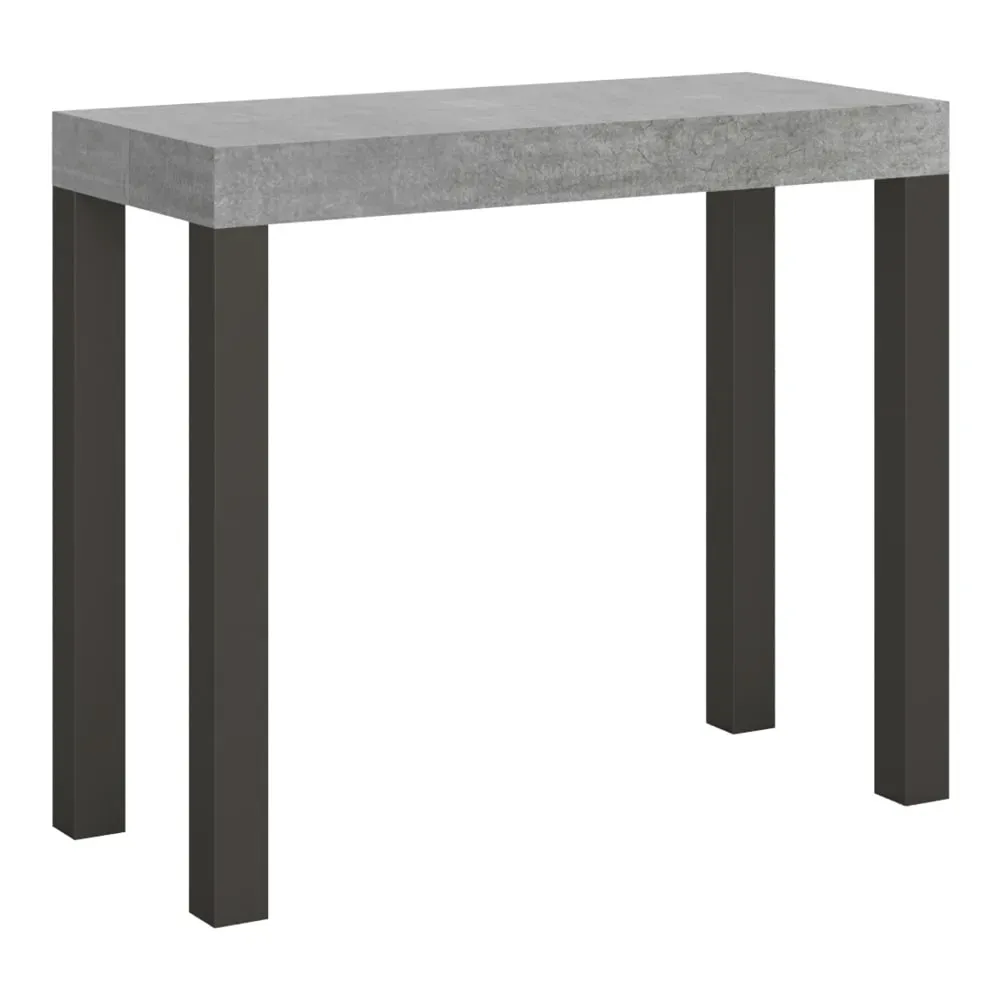 Console extensible 90x40/300 cm effet bois gris béton
