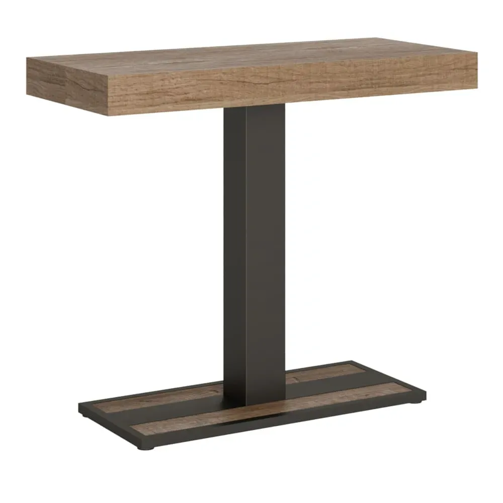 Console extensible effet bois chêne nature 90x40/300 cm