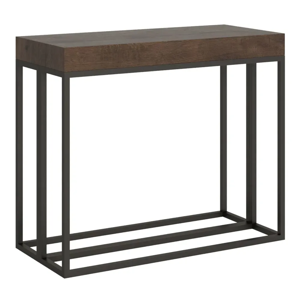 Console extensible effet bois noyer 90x40/300 cm