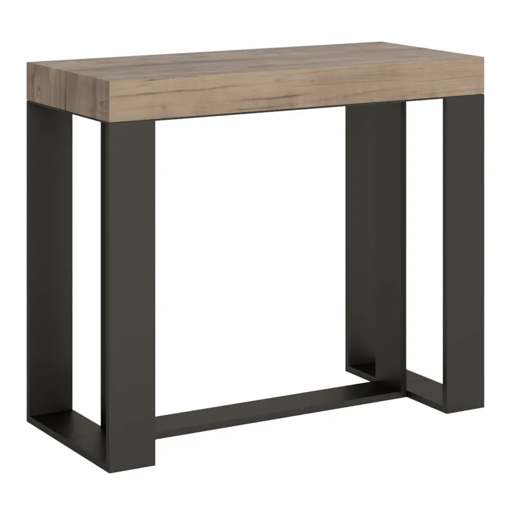 Console extensible effet bois chêne nature 90x40/300 cm