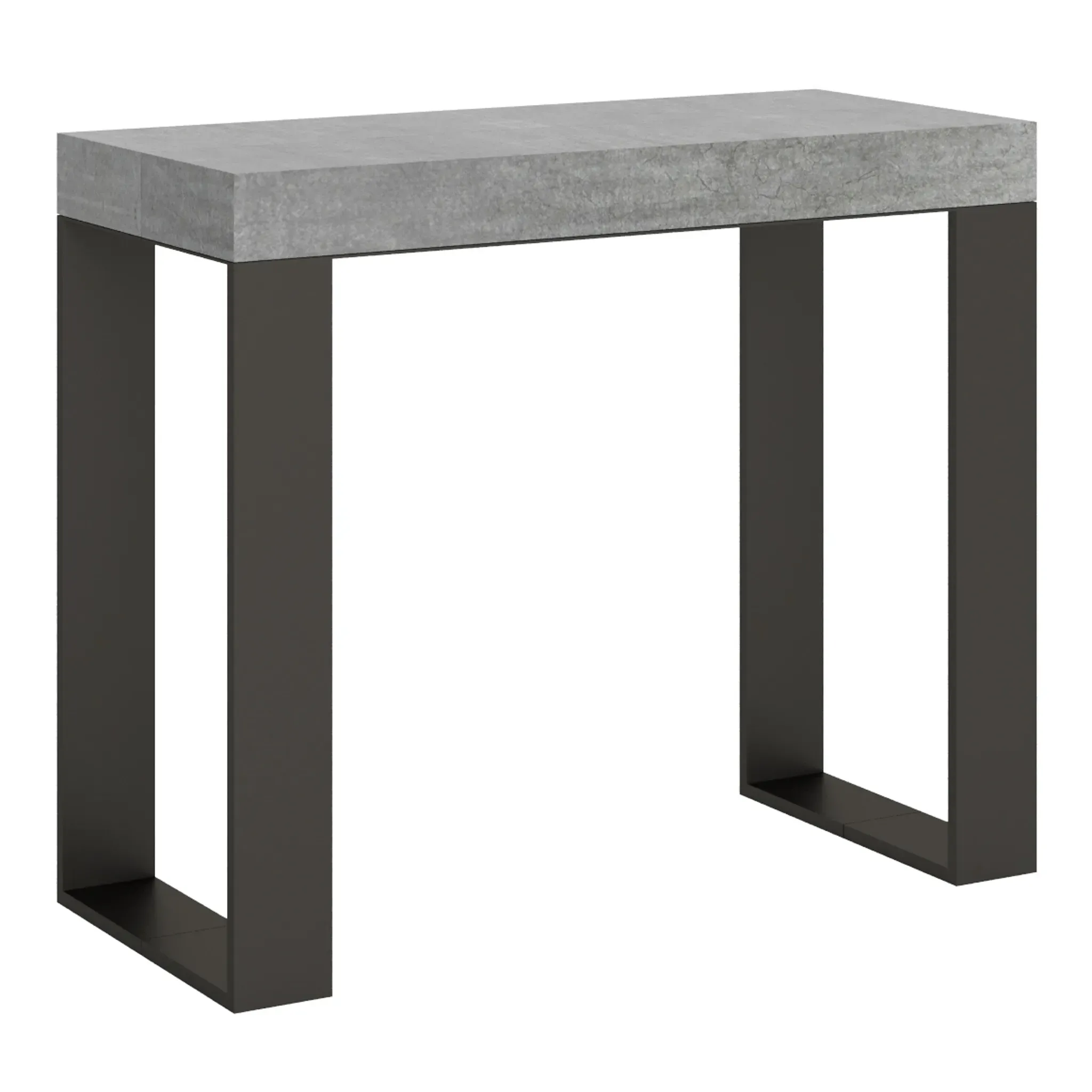 Console extensible 90x40/300 cm effet bois gris béton
