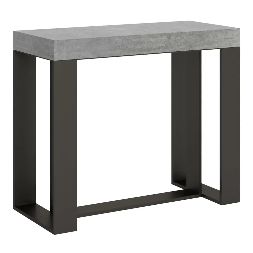 Console extensible effet béton gris 90x40/300 cm