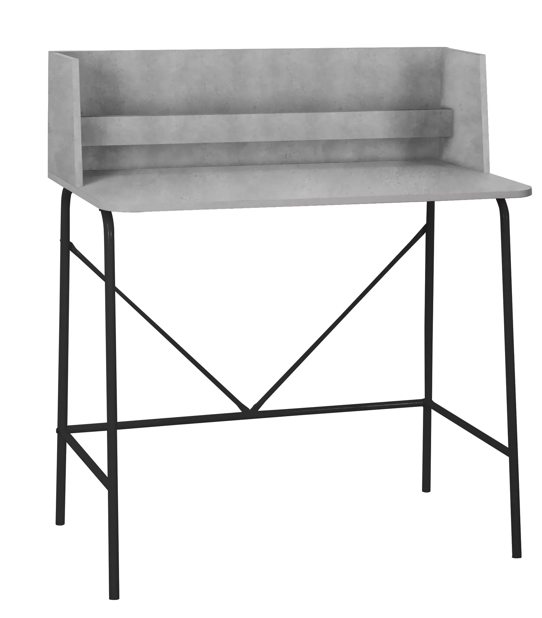 Bureau en métal et bois gris