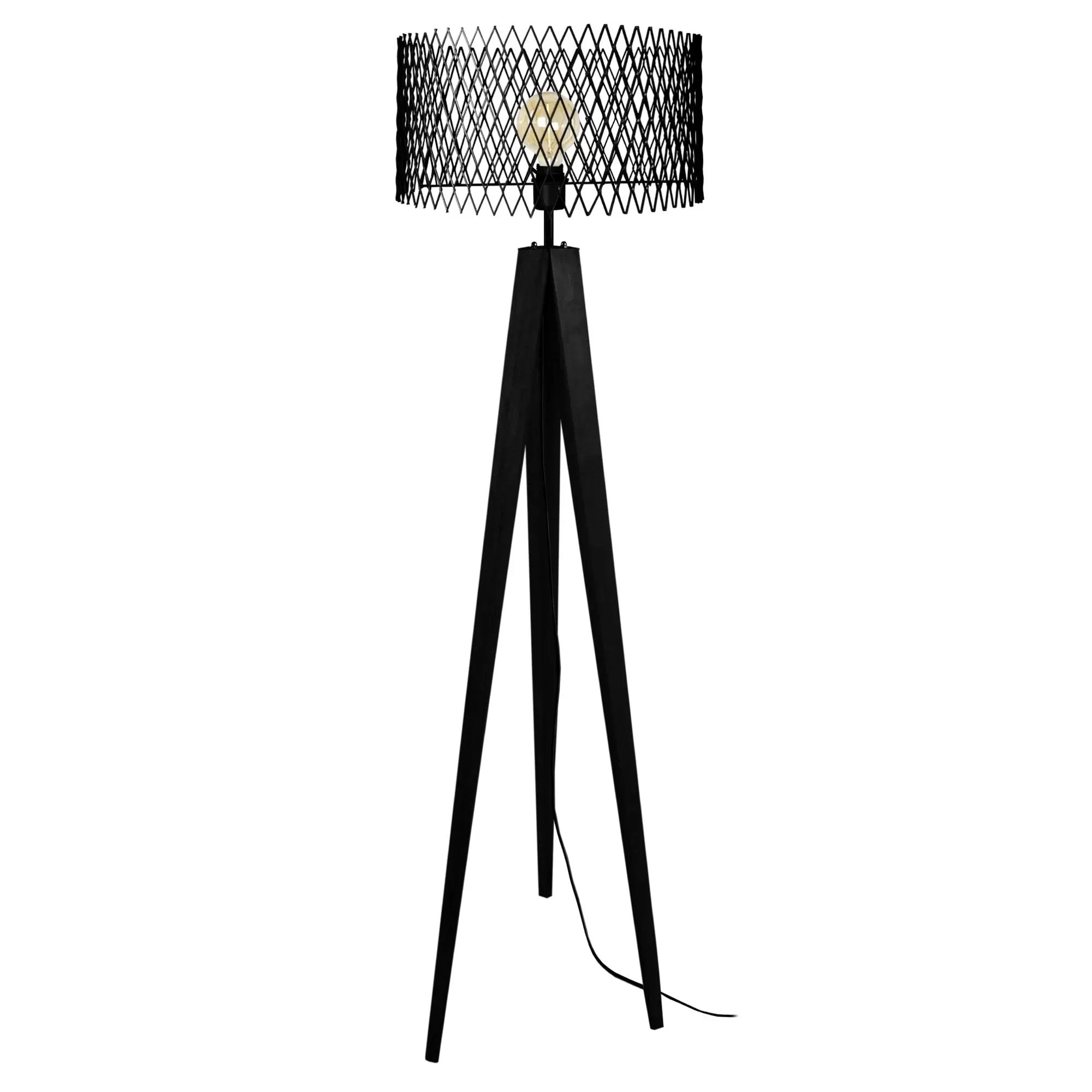 Lampadaire  bois,Noir ,H160xD 45x P 45cm
