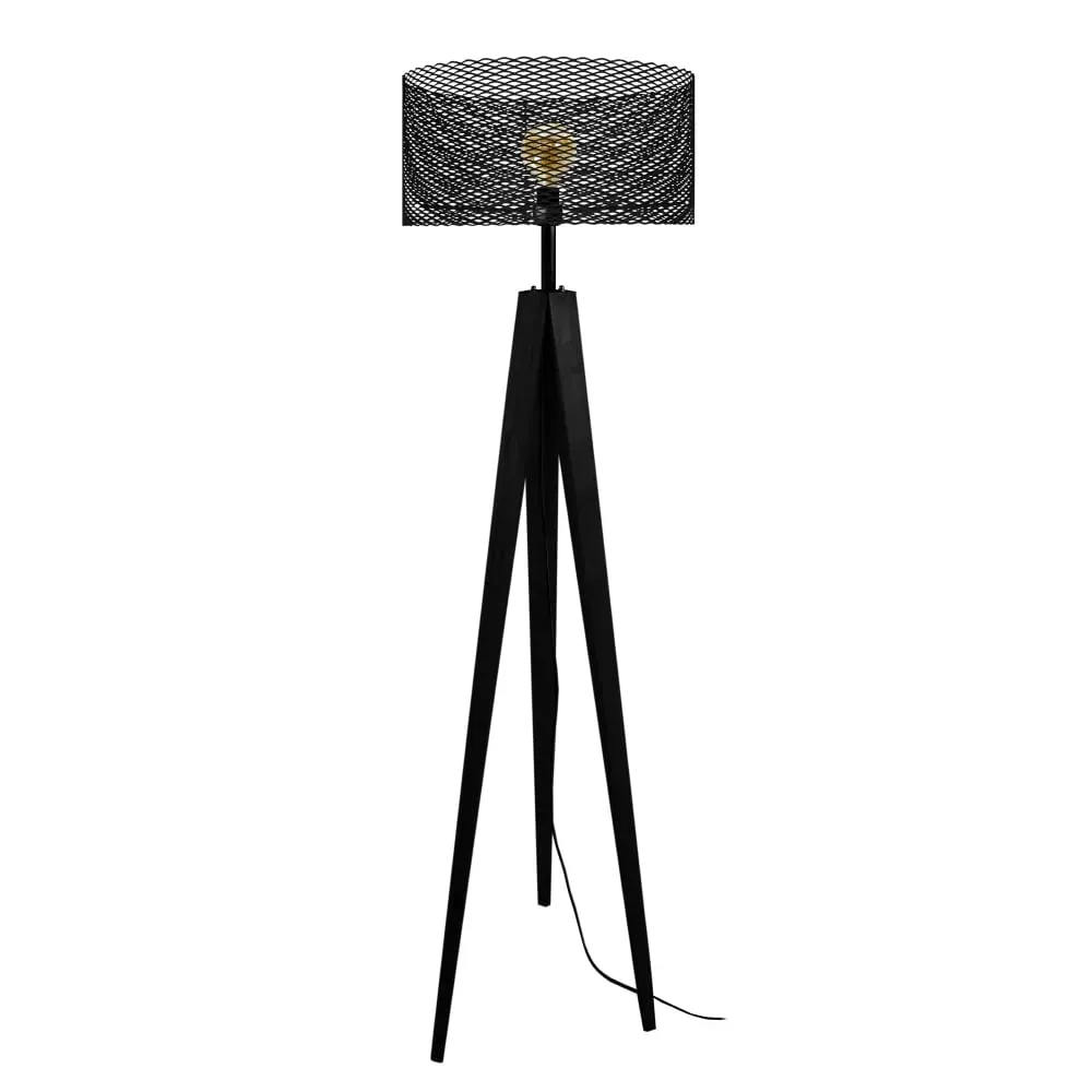 Lampadaire  bois,Noir , H 160xD45x P 45cm