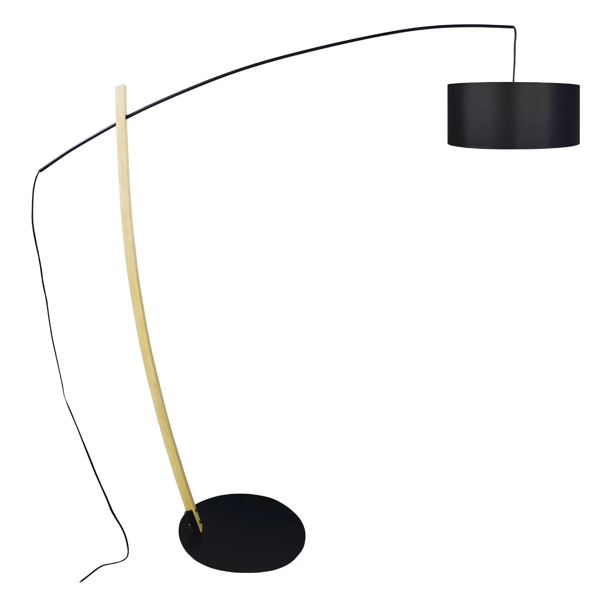 Lampadaire  bois,Noir , H 190xD50x P 180cm