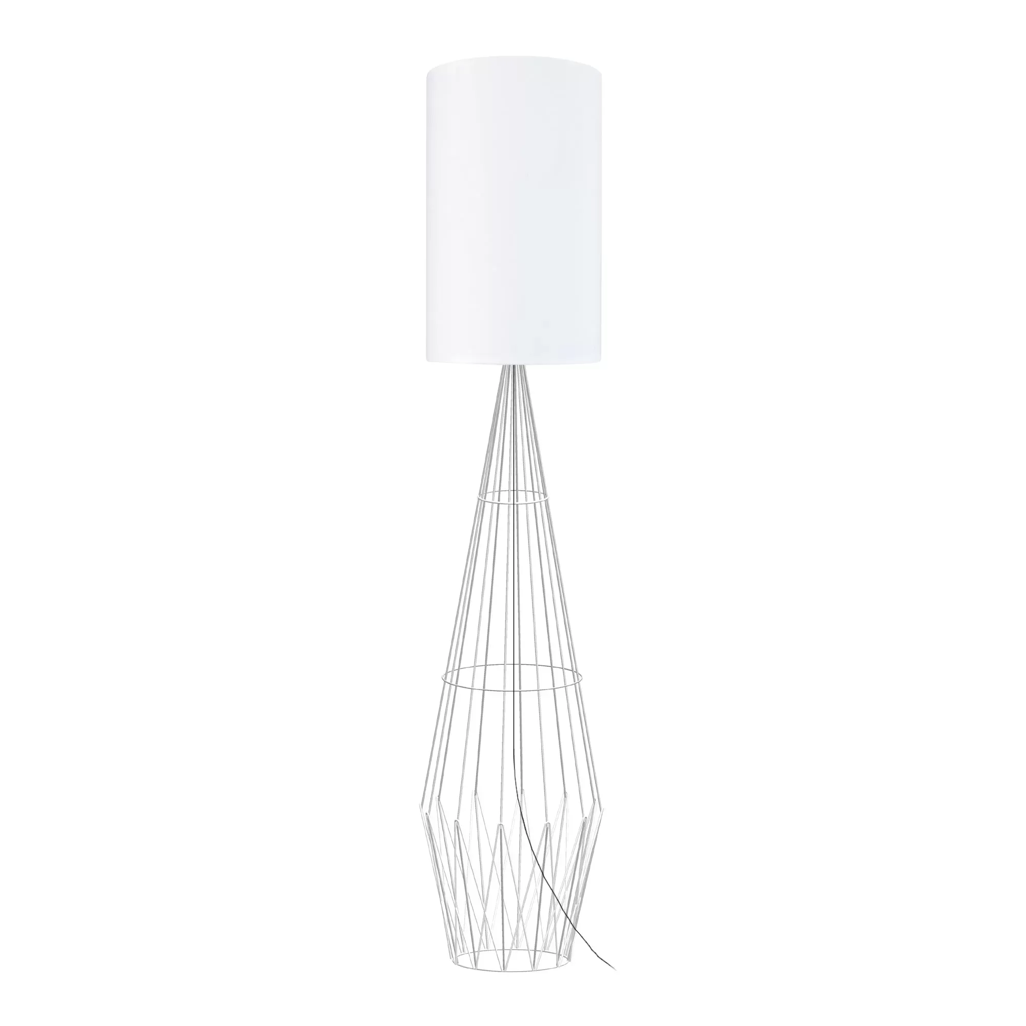 Lampadaire  métal,Blanc ,H165xD30xP30cm