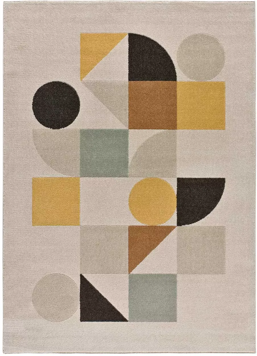 Tapis scandinave beige/multicolore 120x170 cm